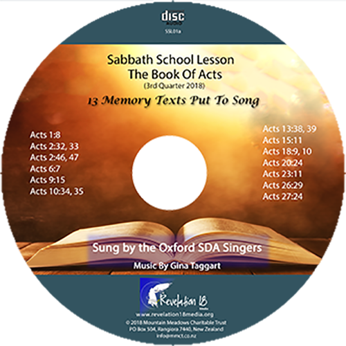 Sabbath School Lesson - Memory text songs Q3 2018 - CD
